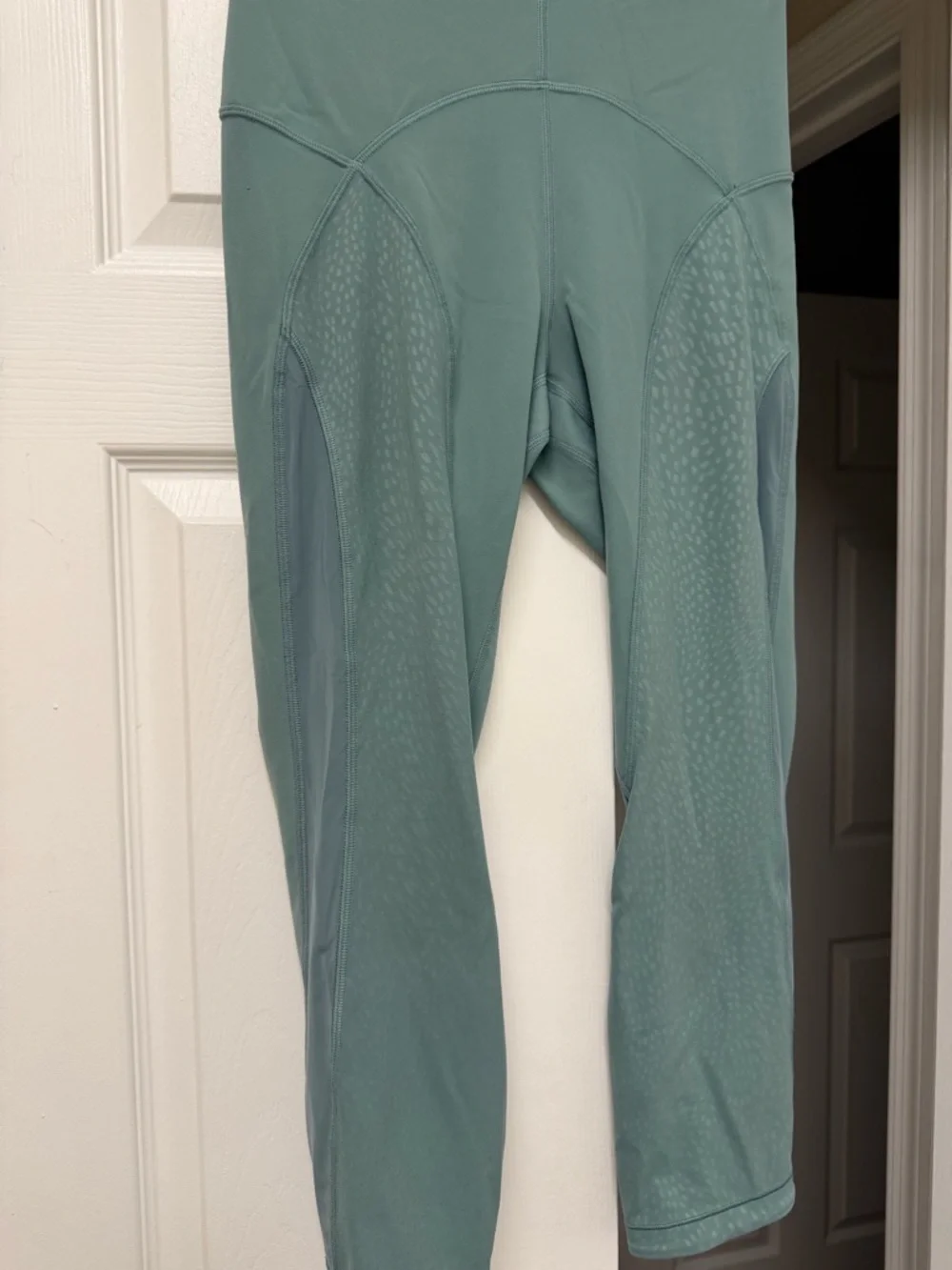 Lululemon Nulu Mesh Mid-Rise Yoga Crop 23” Tidewater Teal Size 8